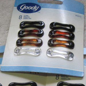 8 Goody Talie 1" Plastic Oval Hair Clips Barrettes